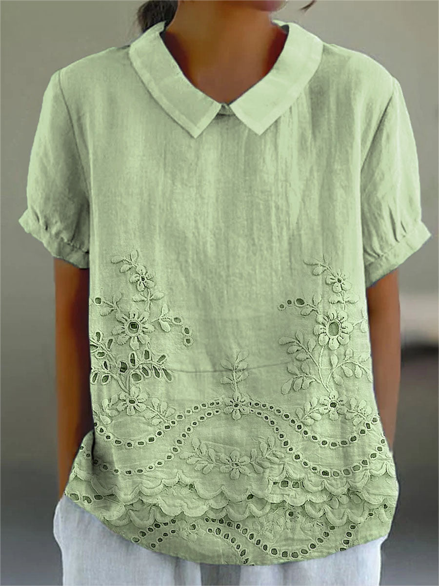 Lilia | Koszula z haftem kwiatowym