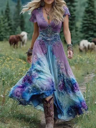 Elara - Sukienka maxi w kwiaty