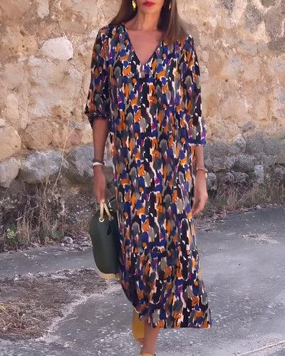 Nathalie | Sukienka z dekoltem w serek w stylu retro