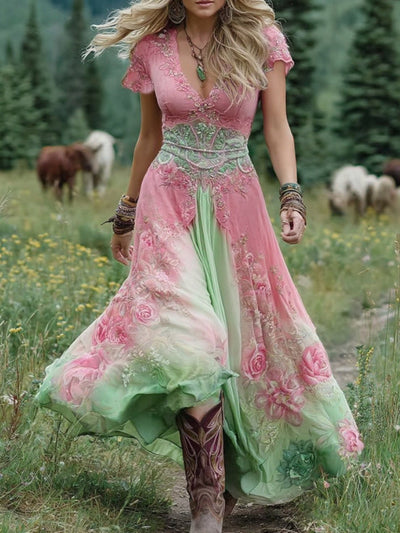 Elara - Sukienka maxi w kwiaty