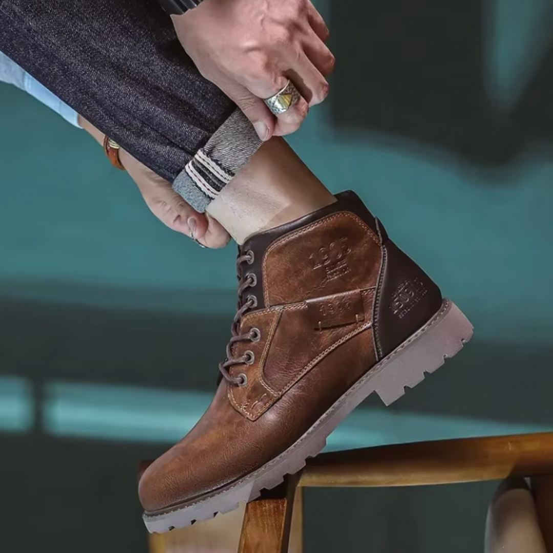 Aaron™ | Skórzane botki vintage