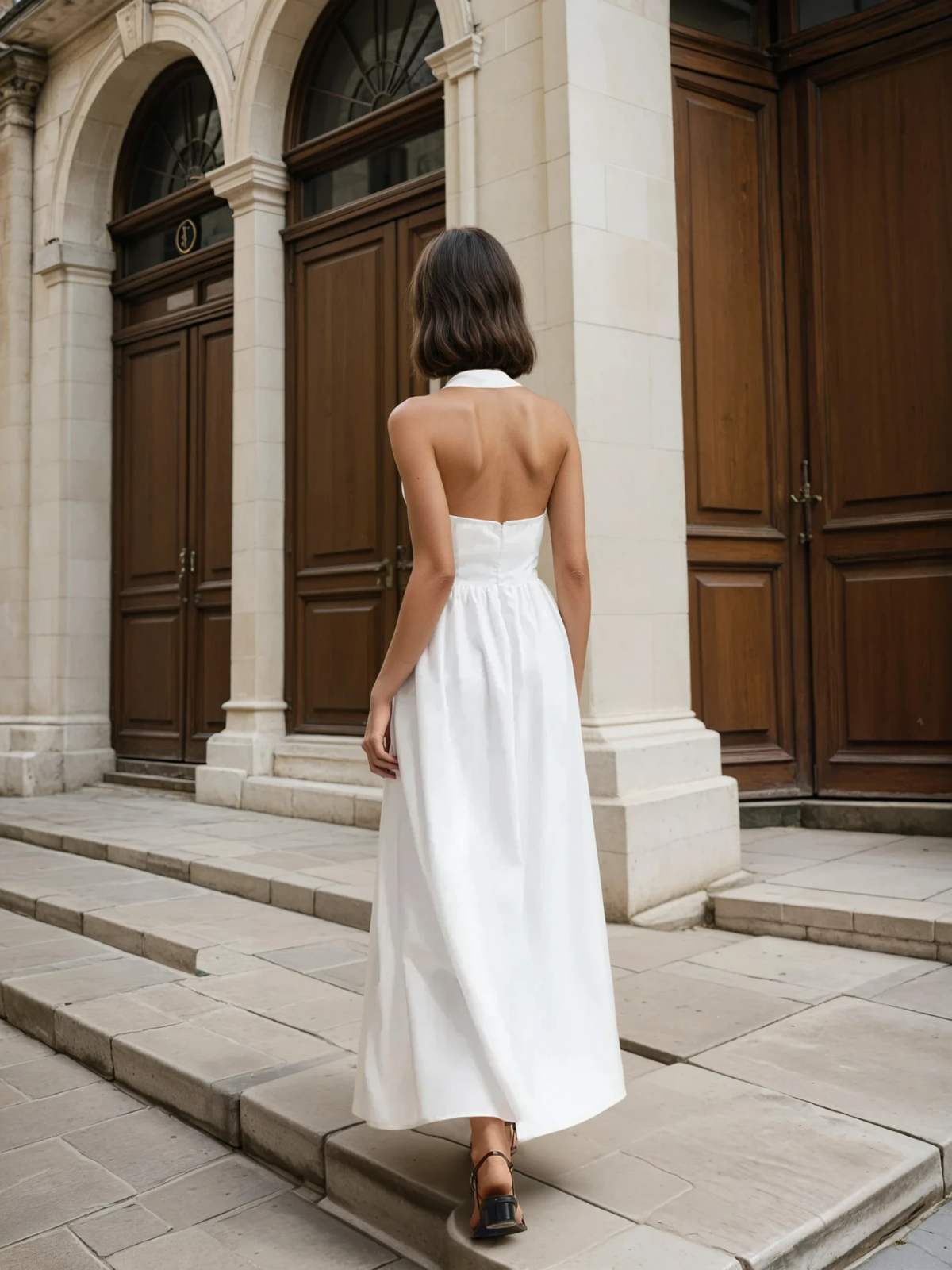 Ayşe® | Prosta i elegancka sukienka maxi w kształcie litery A z bawełny i lnu