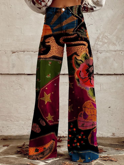 LÉNA | Spodnie Boho Vintage Eleganckie i Wygodne