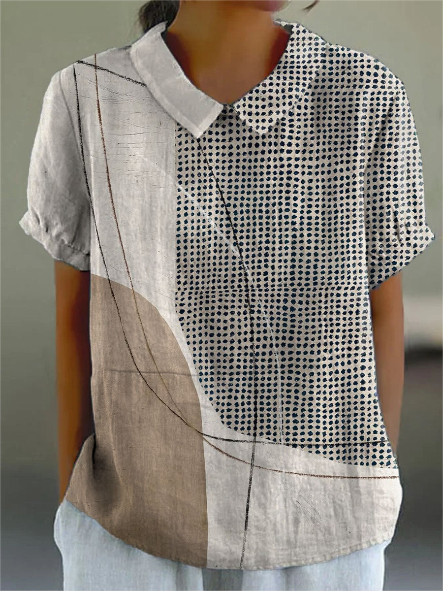 Lana | Koszula w Abstrakcyjne Kropki i Linie