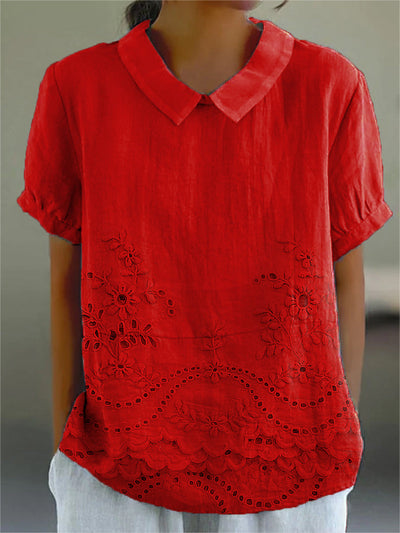 Lilia | Koszula z haftem kwiatowym