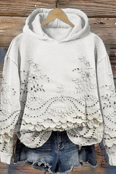 Bluza z Kapturem w Koronkę Prato
