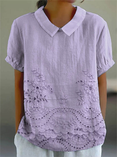 Lilia | Koszula z haftem kwiatowym