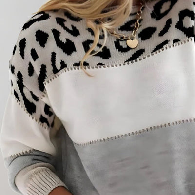 Cheyenne | Luźny sweter z wzorem w panterkę