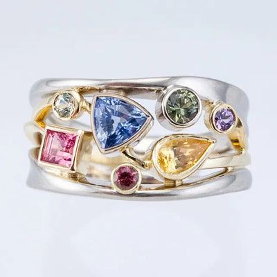 Vintage Bague Bunter Zirkonia