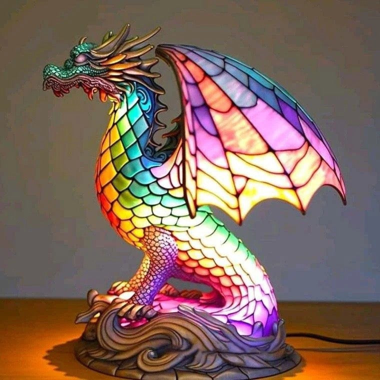 Ignis | Magiczna lampa smoków z kolorowego szkła