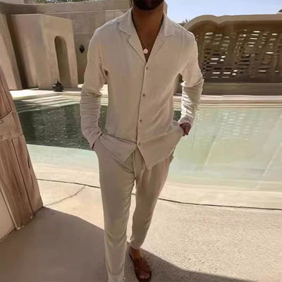 Leon | Letni Zestaw Męski z Lnu