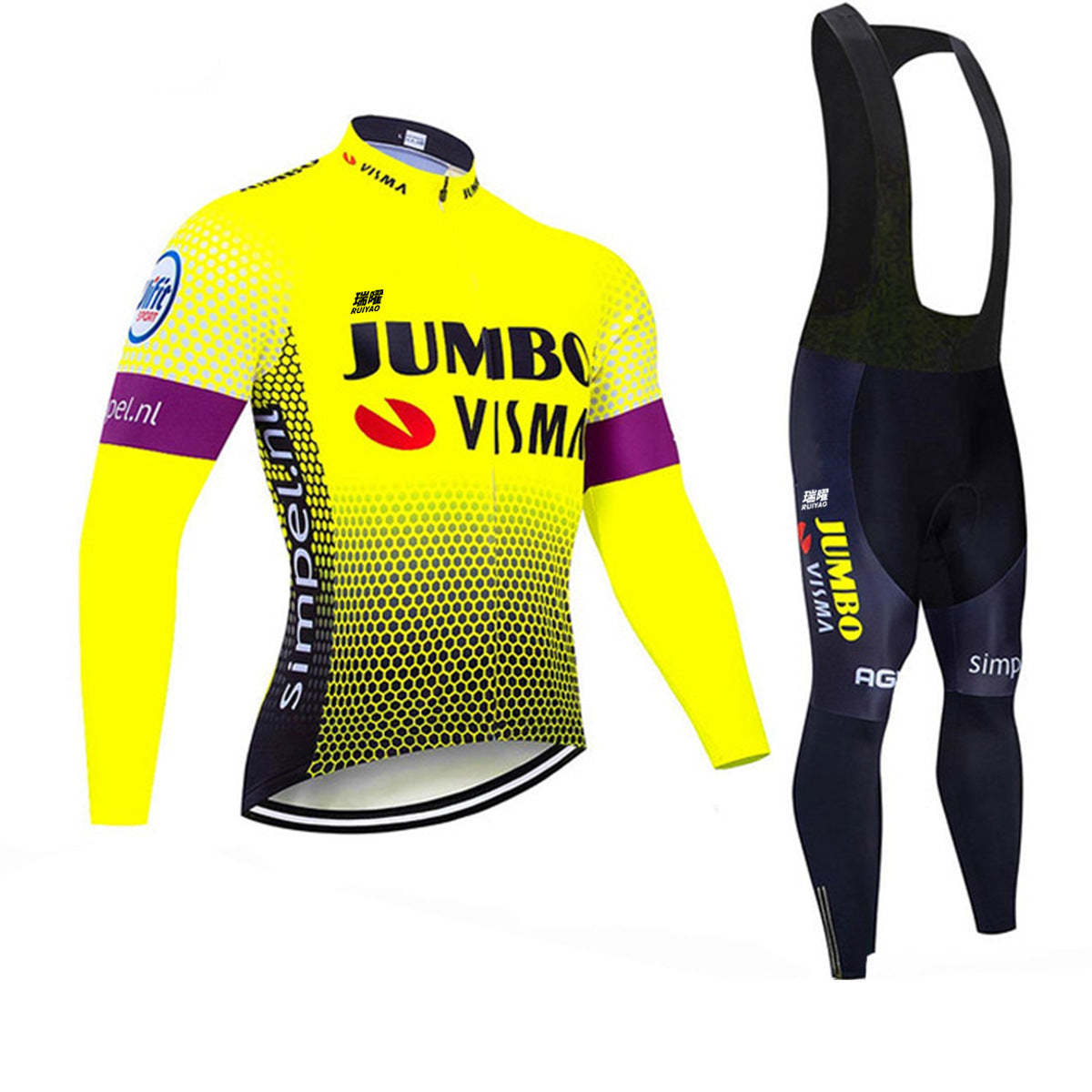 Jumbo - Profesjonalny zestaw z długimi rękawami do jazdy na rowerze