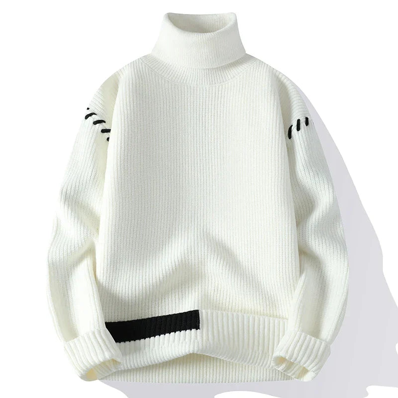 Verre Blanc™ | Sweter patchwork z golfem