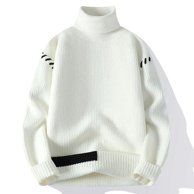 Verre Blanc™ | Sweter patchwork z golfem