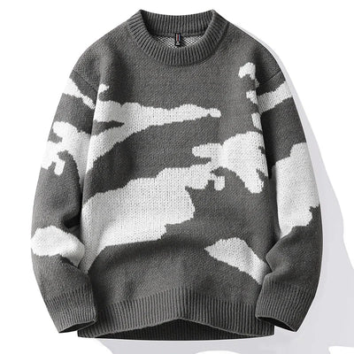 Verre Blanc™ | Sweter męski z chmurkowym wzorem