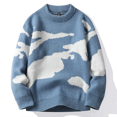 Verre Blanc™ | Sweter męski z chmurkowym wzorem