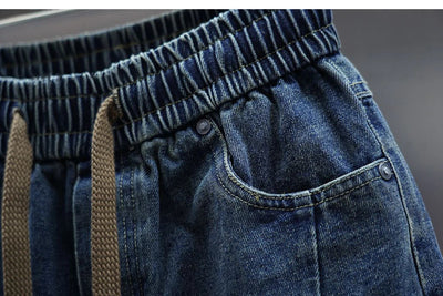 Laurent™ | Spodnie Baggy z Denimu z Pasem