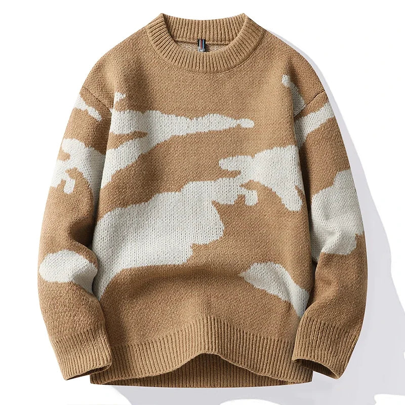 Verre Blanc™ | Sweter męski z chmurkowym wzorem