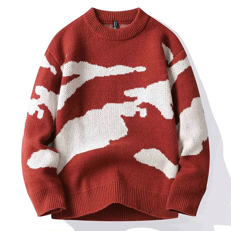 Verre Blanc™ | Sweter męski z chmurkowym wzorem