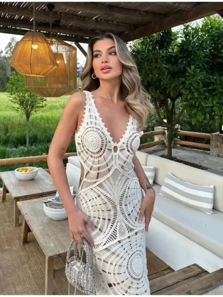 Liselotte™ | Elegancka Długa Sukienka z Dekoltem w Kształcie V na Specjalne Okazje