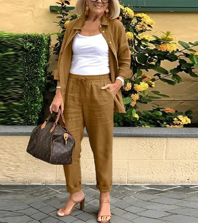 Martina | Zestaw z koszuli i spodni z lnu i bawełny