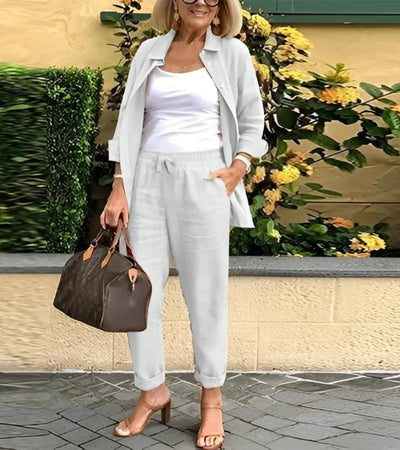 Martina | Zestaw z koszuli i spodni z lnu i bawełny