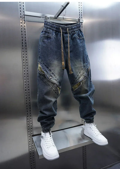 Laurent™ | Spodnie Baggy z Denimu z Pasem