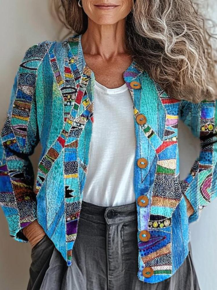 Zara | Artystyczny Kardigan z Patchworku
