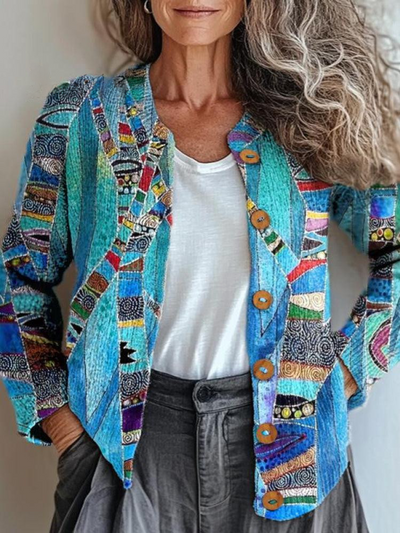Zara | Artystyczny Kardigan z Patchworku