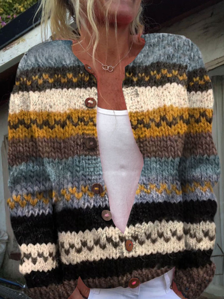 Solveig | Sweter w Nordic Stripe