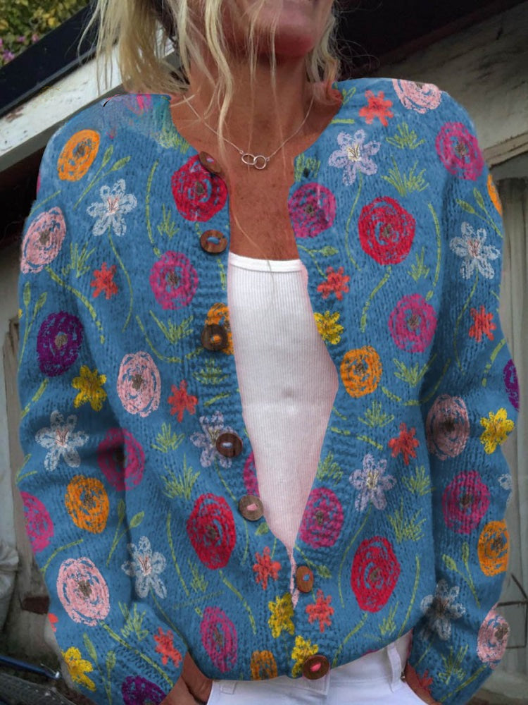 Frederika | Sweter w Kwiaty Jesienne
