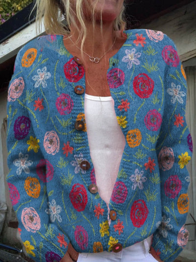 Frederika | Sweter w Kwiaty Jesienne