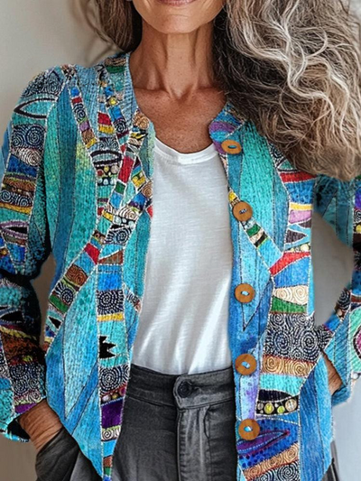 Zara | Artystyczny Kardigan z Patchworku