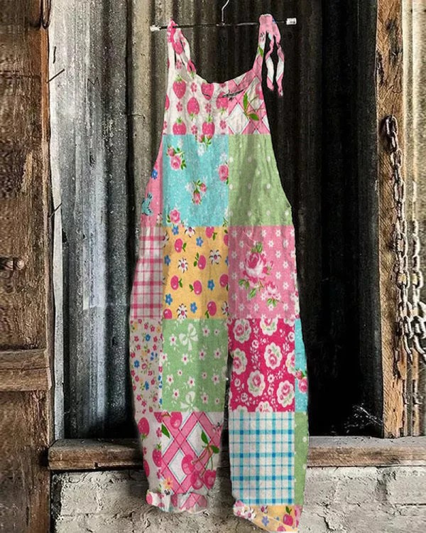 Kombinezon Kwiatowy Boho - Styl Bez Wysiłku dla Kobiet, Komfort przez Cały Dzień