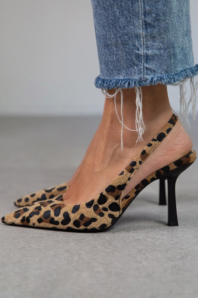 Liorina | Zielone szpilki w leoparda z czubkiem