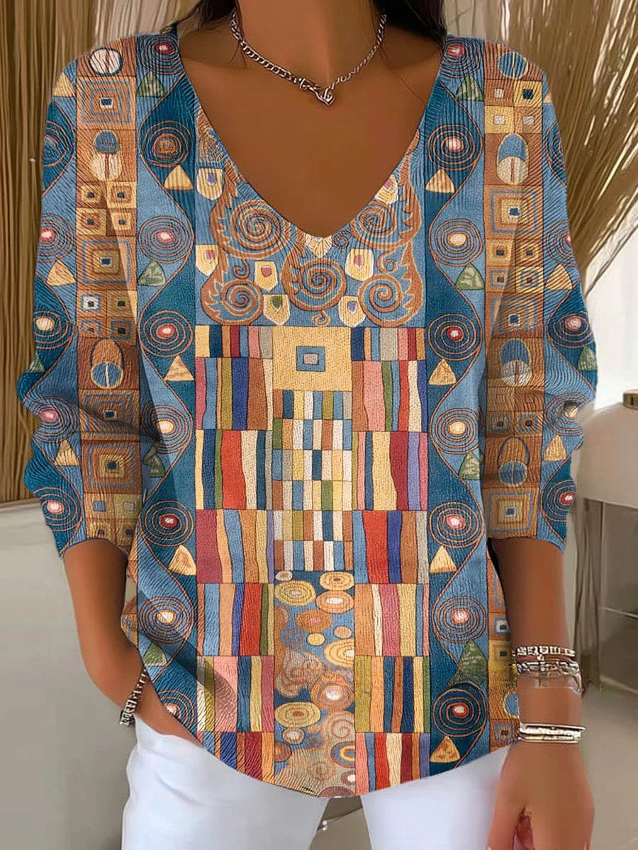 Beatrice – Sweter z dzianiny z dekoltem w serek