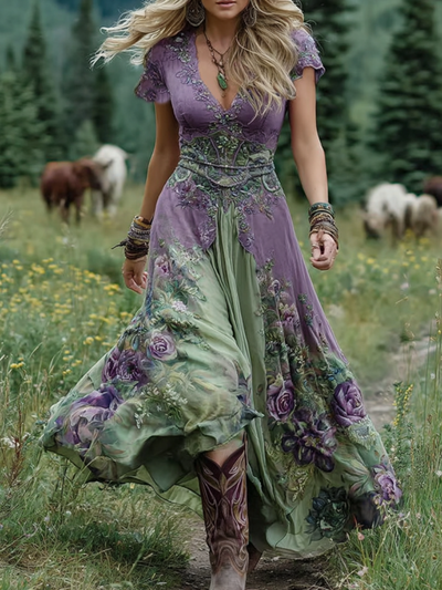 Elara - Sukienka maxi w kwiaty