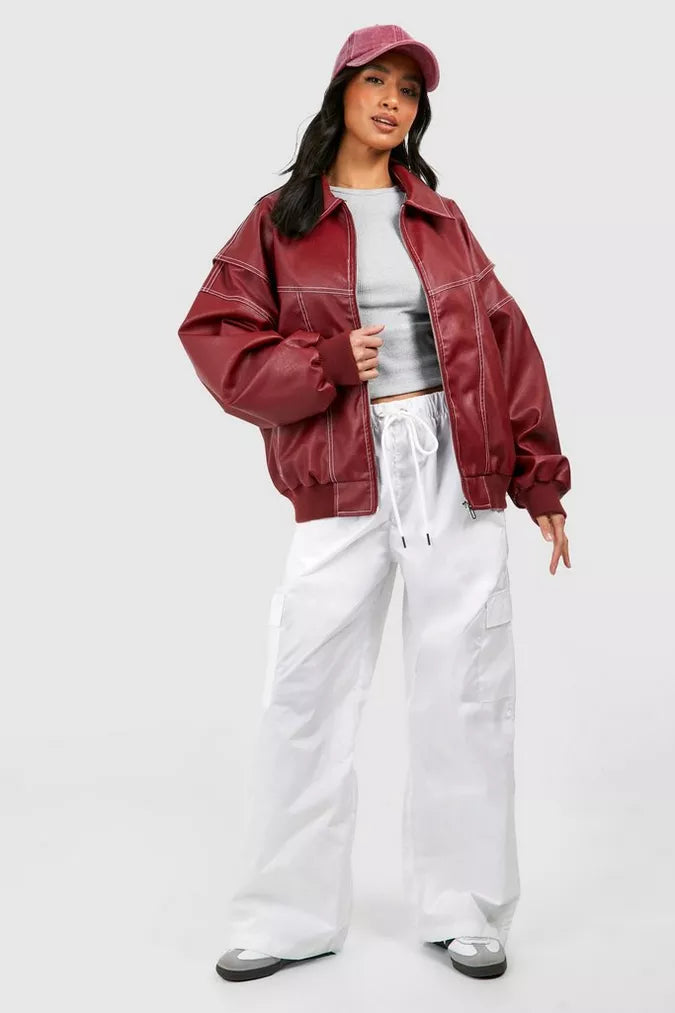 Faye - Kurtka skórzana oversize