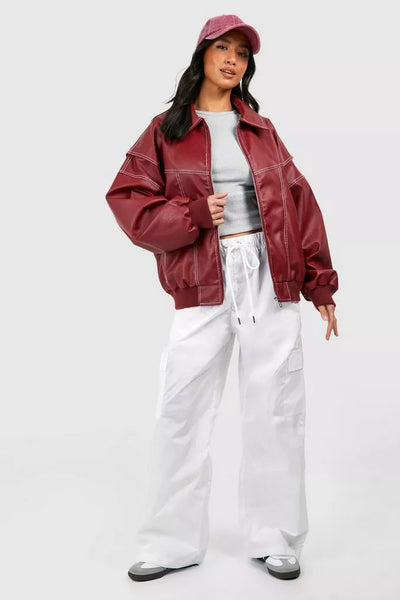Faye - Kurtka skórzana oversize