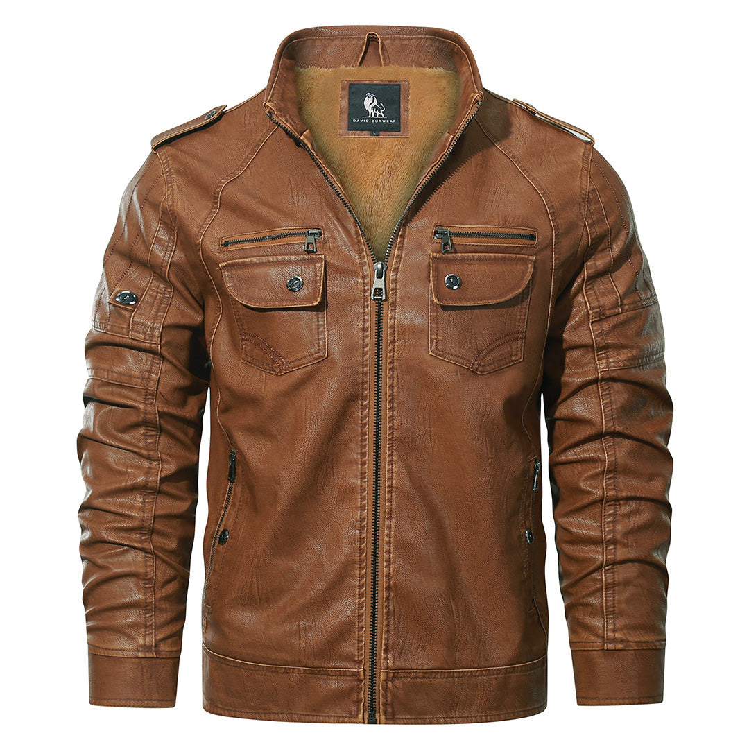 Kurtka Biker z Fleece'u