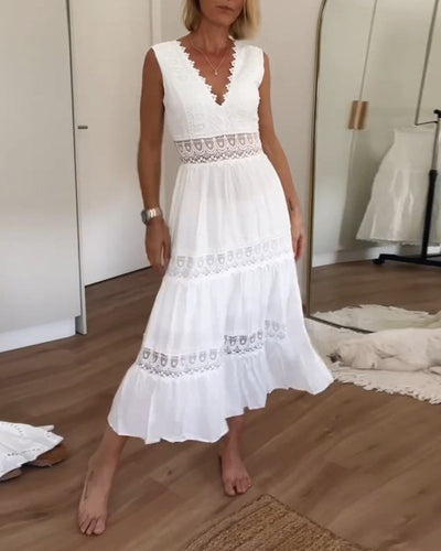 Ninfea | Sukienka midi bez rękawów w stylu boho