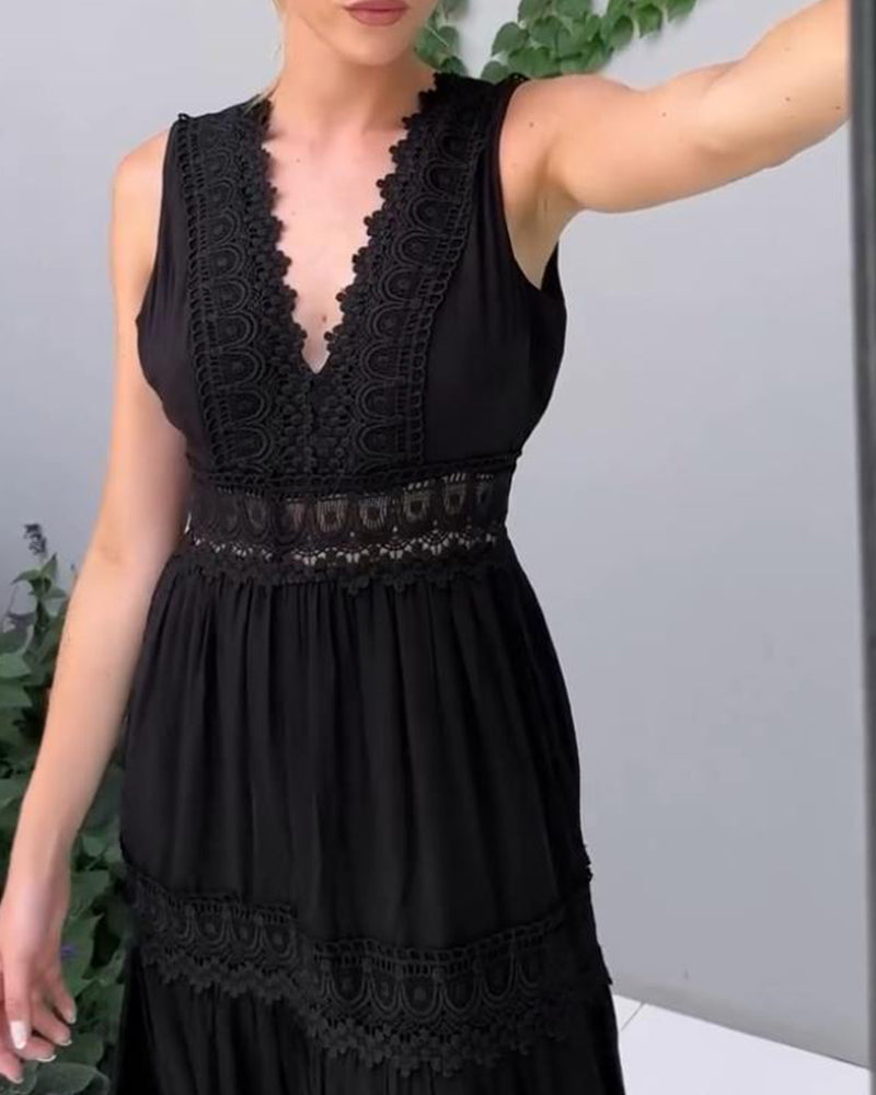 Ninfea | Sukienka midi bez rękawów w stylu boho