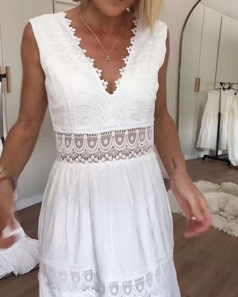 Ninfea | Sukienka midi bez rękawów w stylu boho