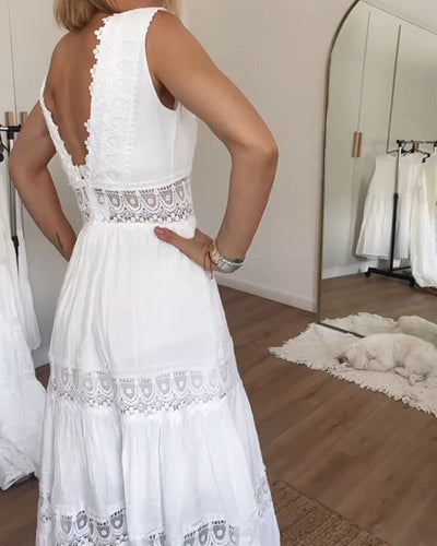 Ninfea | Sukienka midi bez rękawów w stylu boho