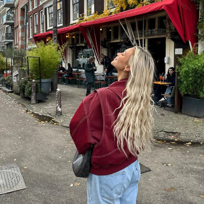 Faye - Kurtka skórzana oversize