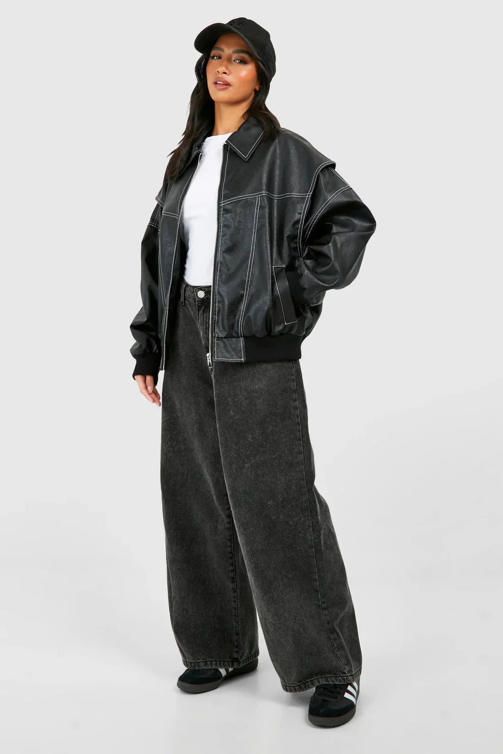 Faye - Kurtka skórzana oversize